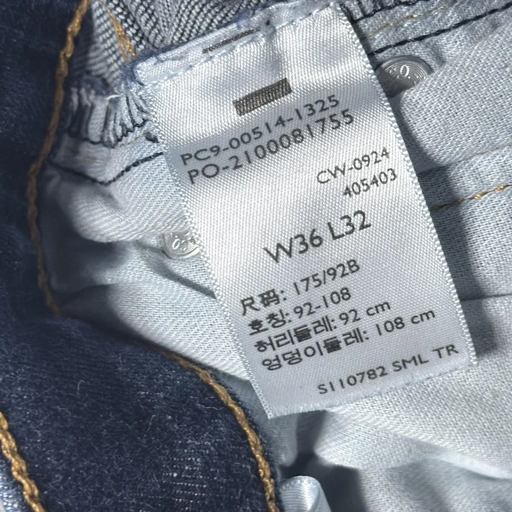Levis 514 Jeans Mens 36x32 Blue Dark Wash Regular Straight Stretch Denim Pants